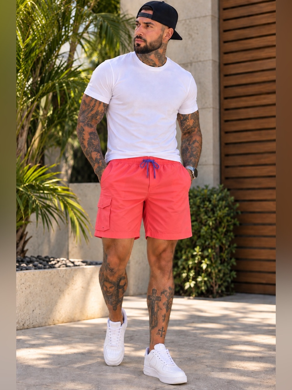 Caribbean Men’s XL Coral 9” Swim Trunks NWT